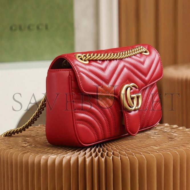 GUCCI    MARMONT SMALL MATELASSE SHOULDER BAG 443497 (26*7*15cm)